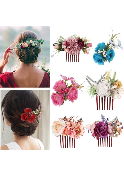 No.3 Boyutu Kadın Düğün Saç Aksesuarları Çiçek Tokaları Kızlar Için Tatlı Çiçekli Saç Tokaları Kadın Broş Parti Toplantısı Baş Aksesuarı (Yurt Dışından)