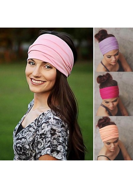 No.6 Boyutu Kadınlar Için Geniş ve Yumuşak Yoga Baş Bandı Esnek Spor Saç Bandı Kızlar Baş Sarıkları Türban (Yurt Dışından) indirimleri