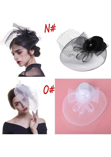 F Kadın Şık Tüy Detaylı Başlık Düğün Parti Kilise Başlık Moda Saç Aksesuarları Gelin Şapkası (Yurt Dışından) fırsatları