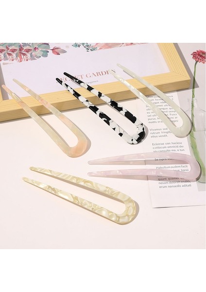 No.4 Boyutu Kadınlar Için Moda U-Şekilli Toka Saç Çatalı Asetik Asit Saç Çubukları Mağara Baskılı Saç Tokaları (Yurt Dışından) modelleri