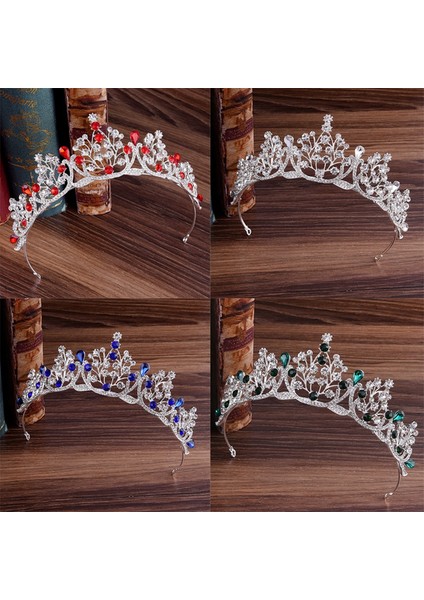 Yeşil Stil Bayan Moda Kristal Düğün Gelin Tacı Taşlı Güzellik Yarışması Mezuniyet Tacı Taç Gelin Tacı (Yurt Dışından)