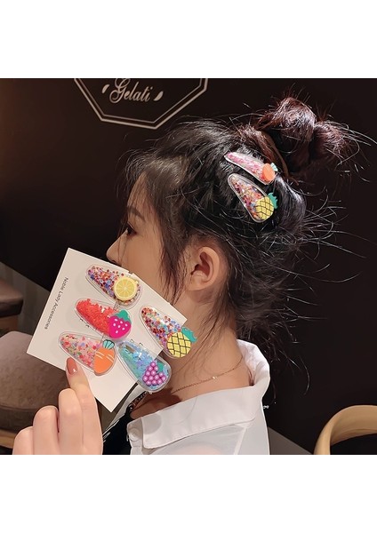 Küçük Kız Çocukları Için Sevimli Meyve Tokaları Renkli Simli Bebek Tokaları Saç Aksesuarları (Yurt Dışından) modelleri
