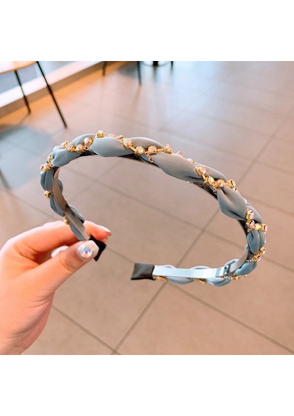 D Kadın Şifon Retro Örgülü Incili Saç Bantları Baş Bandı Aksesuarları (Yurt Dışından)