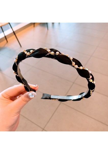 D Kadın Şifon Retro Örgülü Incili Saç Bantları Baş Bandı Aksesuarları (Yurt Dışından) fiyatları