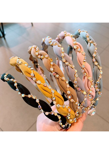 D Kadın Şifon Retro Örgülü Incili Saç Bantları Baş Bandı Aksesuarları (Yurt Dışından) modelleri