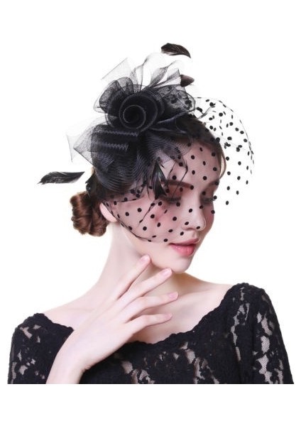 No.3 Boyutu Bayan Düğün Partisi Baş Tacı Fascinator Çiçek Toka Tüy Taç (Yurt Dışından) fırsatları