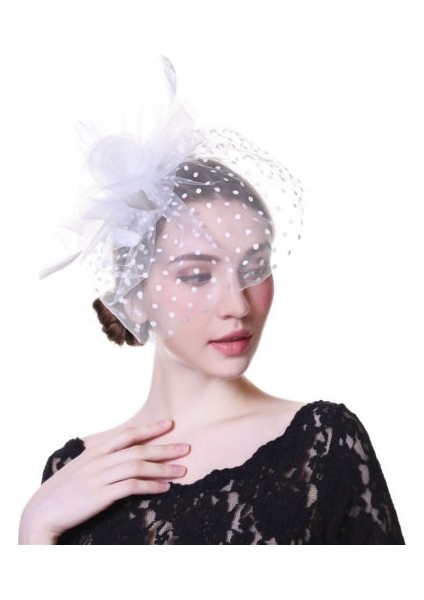 No.3 Boyutu Bayan Düğün Partisi Baş Tacı Fascinator Çiçek Toka Tüy Taç (Yurt Dışından) indirimleri