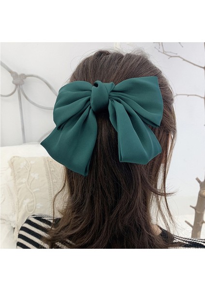 Yeşil Stil Kadınlar Için Katı Büyük Kurdele Saç Tokası Saç Aksesuarları - Çift Kurdele (Yurt Dışından) fiyatları