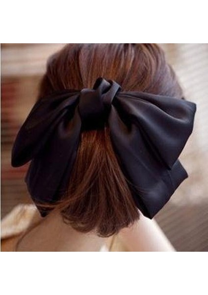 Pembe Tarzı Kadınlar Için Katı Büyük Kurdele Saç Tokası Saç Aksesuarları - Çift Kurdele (Yurt Dışından) modelleri