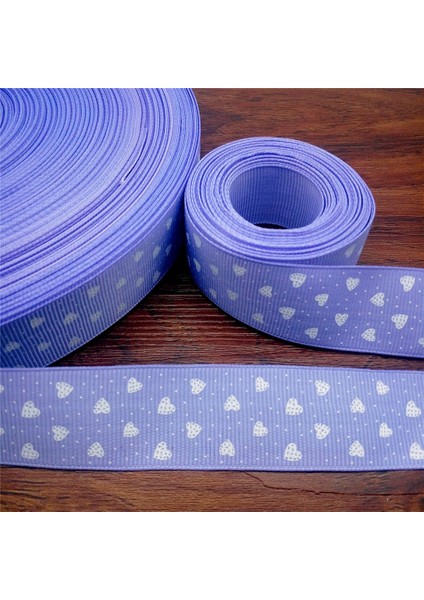 Mor Tarzı 5 Yard 1'' Kalp Şekilli Baskılı Grosgrain Kurdele Saç Kurdelesi Mg (Yurt Dışından)