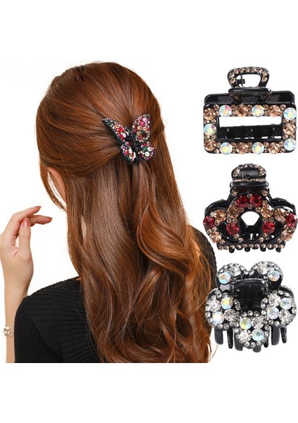 37 Numara Kadın Taşlı Kelebek Saç Tokası Saç Tokaları Retro Saç Tokaları Saç Aksesuarları-Headwear Saç Aksesuarları (Yurt Dışından)