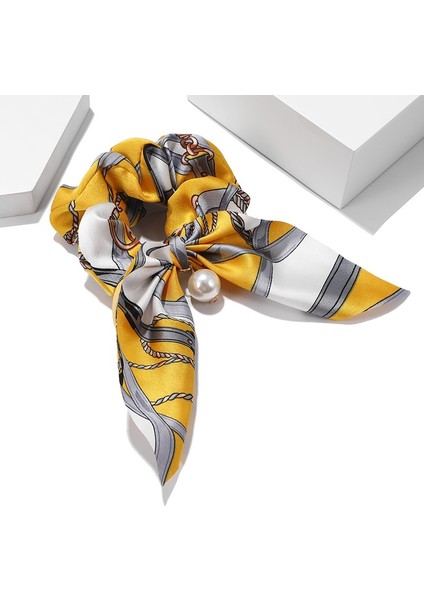 No.6 Kadın Kızlar Için Yeni Şifon Kurdele Elastik Saç Bantları Inci Tokalar Saç Aksesuarları (Yurt Dışından)