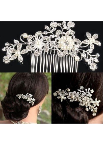 Düğün Saç Aksesuarları Klips Romantik Kristal Inci Çiçek Saç Tokası Taç Gelin Tacı Saç Teli Gelin Saçı Tarakı (Yurt Dışından) fırsatları