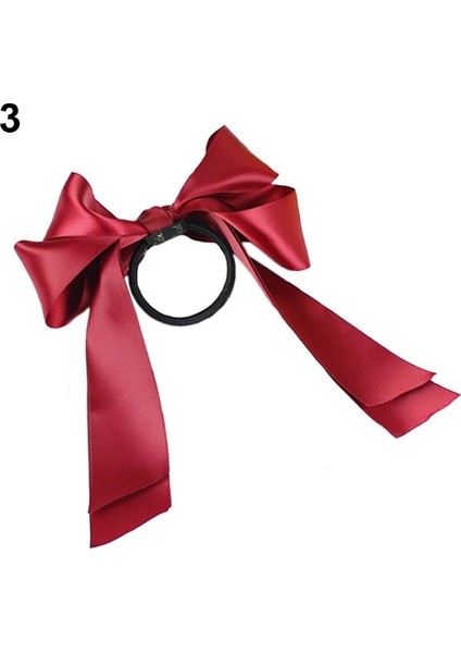 Bordo Tarzı Tatlı Kadınlar Çok Renkli Saten Kurdele Kemer Saç Bandı Halat Toka Saç Lastiği Ponytail Tutucu (Yurt Dışından)