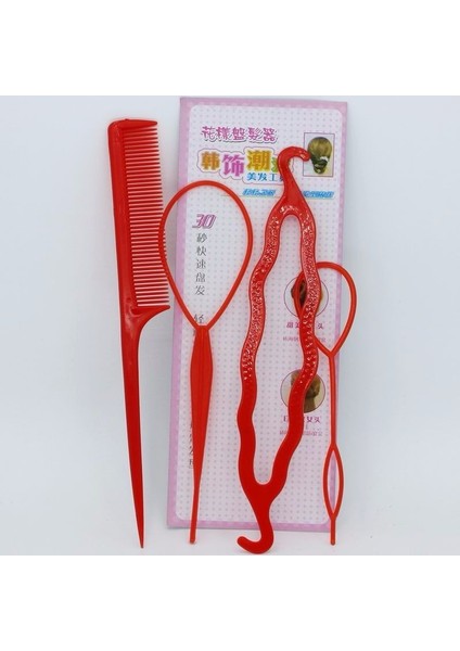 Kırmızı Stil Taşınabilir ve Kızlar Güzellik Saç Stil Araçları Örgü Twist Taraklar Saç Tava Saç Aksesuarları (Yurt Dışından)