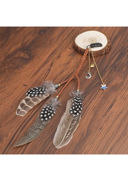 No.1 Boyutu Kadın Tüy Taç Tarak Toka Hindistan Boho Saç Bandı Başlık Bohem Fırfır Saç Aksesuarları Halk Saç Tokası (Yurt Dışından)