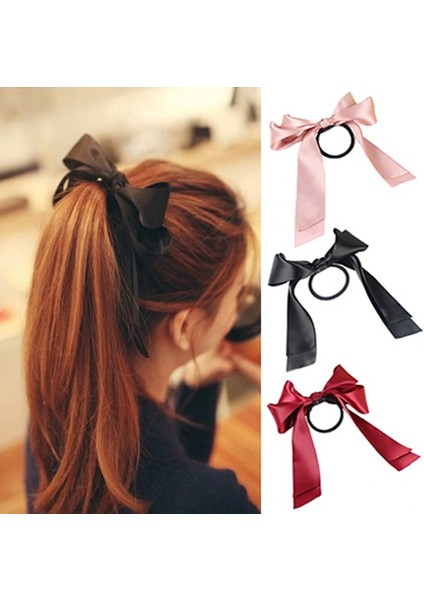 Bordo Tarzı Tatlı Kadınlar Çok Renkli Saten Kurdele Kemer Saç Bandı Halat Toka Saç Lastiği Ponytail Tutucu (Yurt Dışından) modelleri