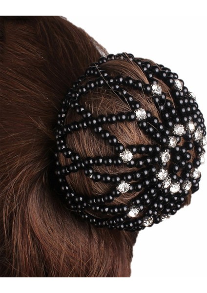 Beyaz Stil Kadın Süs Dansı Tığ Snood Balle Elastik Inci Saç Ağları Saç Topuzu Net Başlık (Yurt Dışından) modelleri