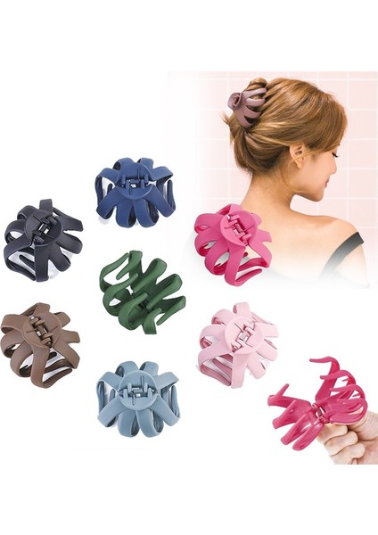 Mavi Stil 7 Renkli Mat Reçine Büyük Tutma Klipsi Yetişkin Pençe Klipsi Üst Klips Kadınların Banyo Saç Klipsi Arka Beyin Tokası Moda Basit Saç Aksesuarları (Yurt Dışından)