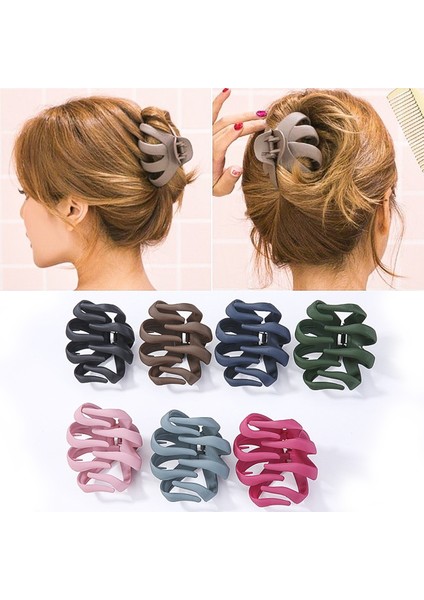 Mavi Stil 7 Renkli Mat Reçine Büyük Tutma Klipsi Yetişkin Pençe Klipsi Üst Klips Kadınların Banyo Saç Klipsi Arka Beyin Tokası Moda Basit Saç Aksesuarları (Yurt Dışından) modelleri