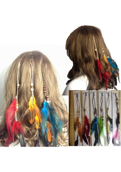 Pembe Tarzı Kadın Kız Parti Için Bohem Tarzı Tahta Boncuklu Püsküllü Tüy Toka Hızma Aksesuarları - Saç Tokası (Yurt Dışından) fiyatları