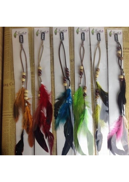 Pembe Tarzı Kadın Kız Parti Için Bohem Tarzı Tahta Boncuklu Püsküllü Tüy Toka Hızma Aksesuarları - Saç Tokası (Yurt Dışından) fırsatları