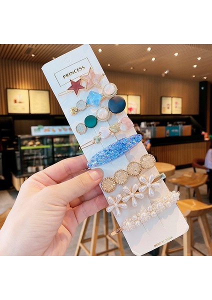 Stil3-8 Adet/takım Kız Çocukları Için Inci Saç Tokası Seti Akrilik Tokalar Çiçek Tokalar Kadın Saç Aksesuarları (Yurt Dışından)