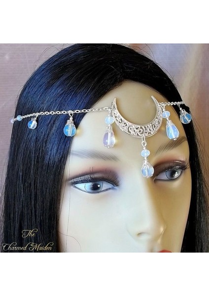 Beyaz Stil Gümüş Opalit Ay Tacı, Ay Taç, Tacı, Ay Tanrıçası, Pagan, Wiccan, Wicca, Festival, El Ayak Bağı, Baş Takı, Düğün (Yurt Dışından) fırsatları