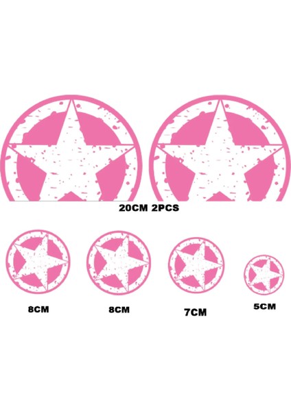 Scooter Yıldız Desen Evrensel Set Sticker Etiket Kaplama Modeli Pembe fiyatları