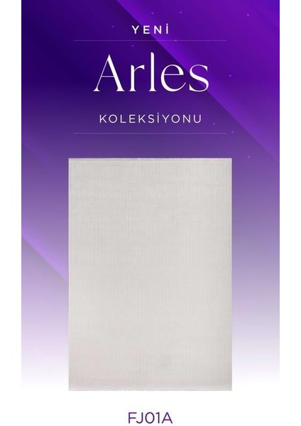 Arles FJ01A Krem Akrilik Yumuşak Dokulu Modern Çizgili Halı