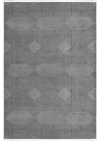 Arles FJ01B Antrasit Akrilik Yumuşak Dokulu Modern Çizgili Halı