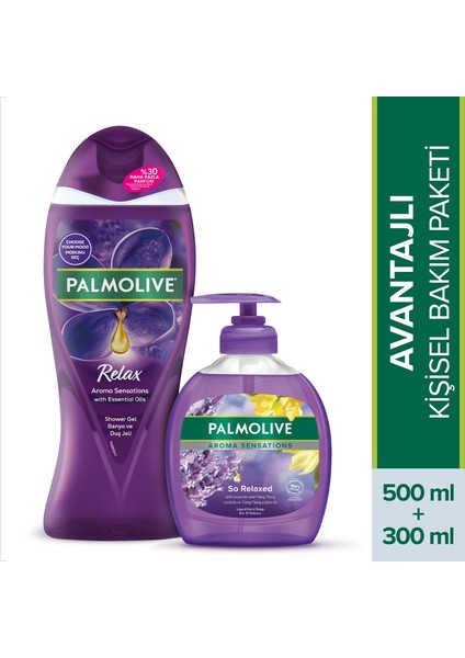 Aroma Sensations So Relaxed Banyo ve Duş Jeli 500 ml + So Relaxed Sıvı El Sabunu 300 ml