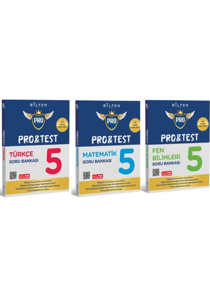 (5. Sınıf) Pro&test Türkçe / Matematik / Fen Bilimleri Soru Bankası Seti