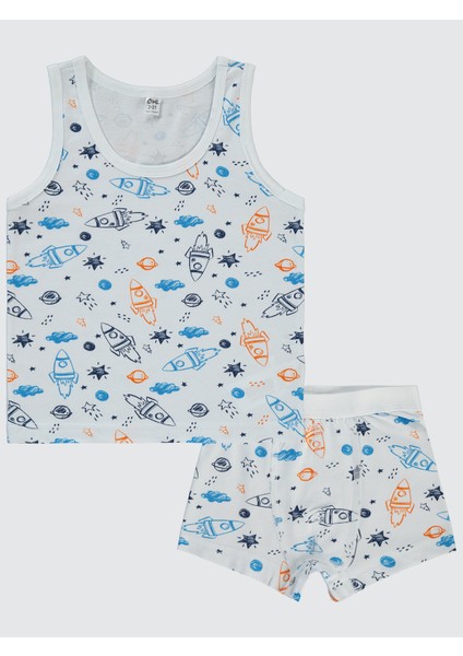 Erkek Çocuk Iç Çamaşır Takımı 2-10 Yaş Beyaz