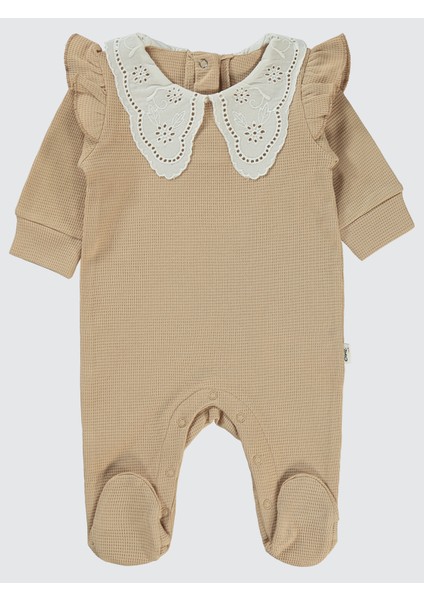 Kız Bebek Patikli Tulum 1-9 Ay Bej