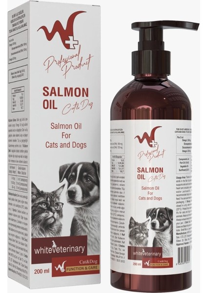 Whiteveterinay Salmon Oil Cat&dog 200 ml ( Omega 3 ve 6 Içerikli Somon Yağı )