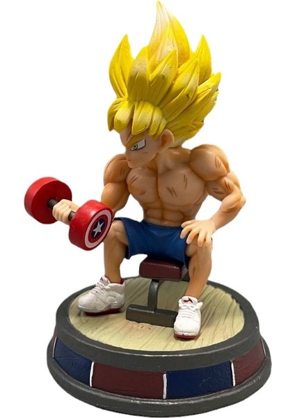 Dragonball Anime Süper Saiyan Maymun Kral Fitness Kaldırma Dambıl Duruş Sahne Modeli (Yurt Dışından)