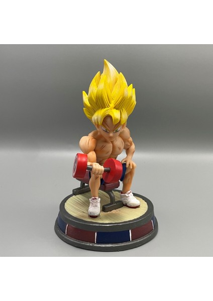 Dragonball Anime Süper Saiyan Maymun Kral Fitness Kaldırma Dambıl Duruş Sahne Modeli (Yurt Dışından)