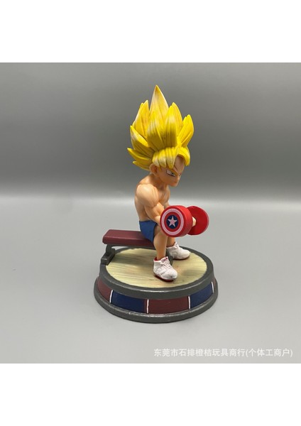 Dragonball Anime Süper Saiyan Maymun Kral Fitness Kaldırma Dambıl Duruş Sahne Modeli (Yurt Dışından)