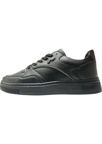 Siyah Kışlık Dikişli Erkek Sneaker