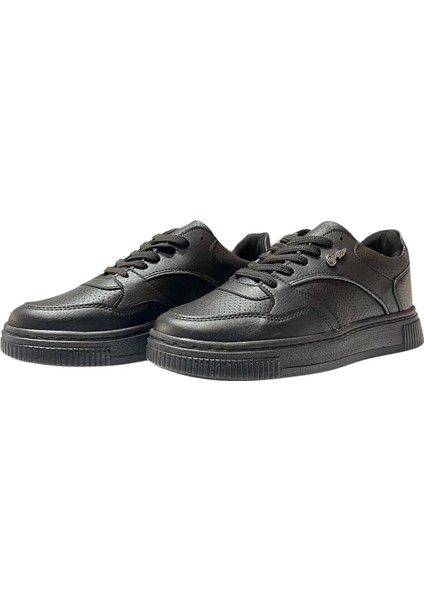 Siyah Kışlık Dikişli Erkek Sneaker