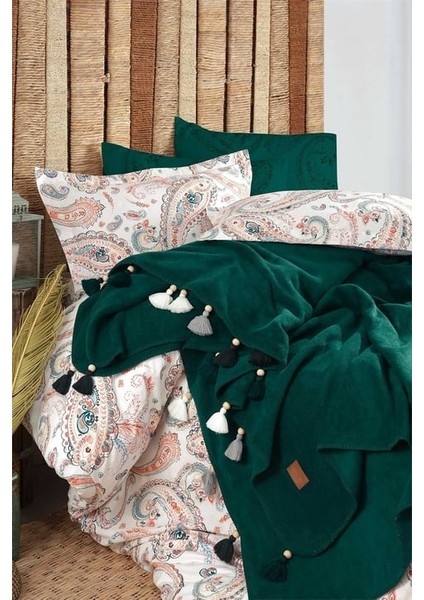 Iyi Geceler Istanbul Boho Chic Çift Kişilik Püsküllü Battaniyeli Nevresim Seti