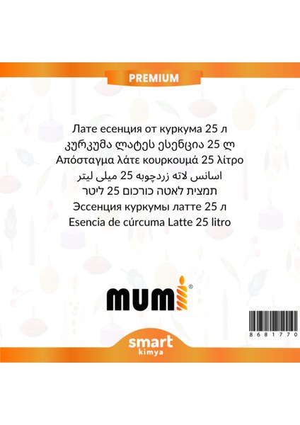 Premium Zerdeçallı Latte Mum Esansı 25 Litre fiyatları