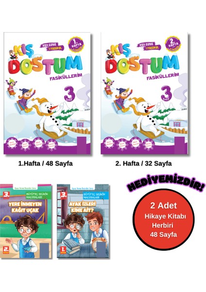 Kaliteli Hesaplı 3. Sınıf Kış Dostum Ara Tatil Kitap Seti