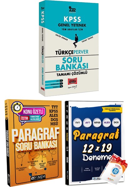 KPSS Türkçe Soru Bankası+Panem Paragraf Soru Bankası+Panem Paragraf Deneme+D Dükkanı 10 Deneme