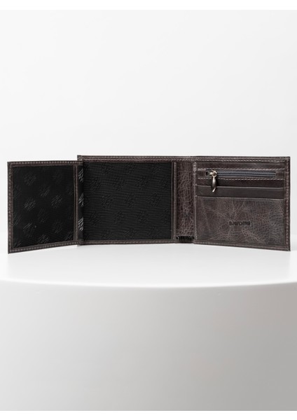 Fermuarlı Bozuk Para Hazneli Yatay Crazy Gri Deri Erkek Cüzdan fiyatları