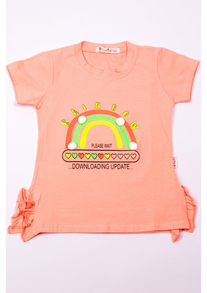 Kız Çocuk Tshirt Gökkuşağı Baskılı A2