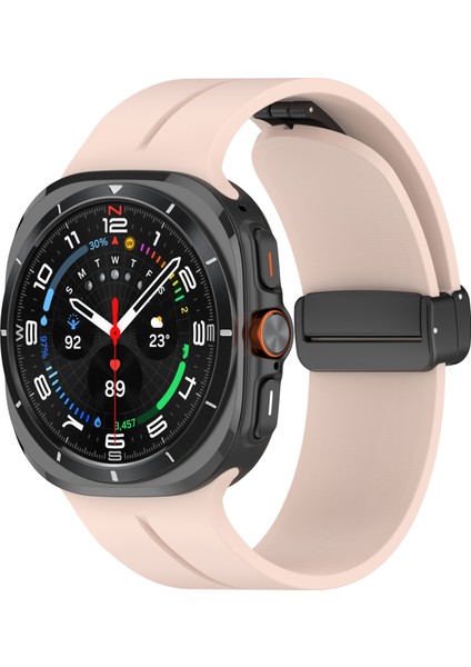 Samsung Galaxy Watch 7 Ultra 47MM Uyumlu Manyetik Mıknatıslı Band Silikon Kordon Kayış