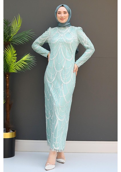 Hande Tesettür Elbise Gri modelleri