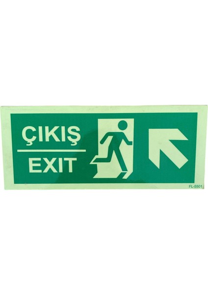 Çıkış Exit Yön Levhası Yukarı Sol